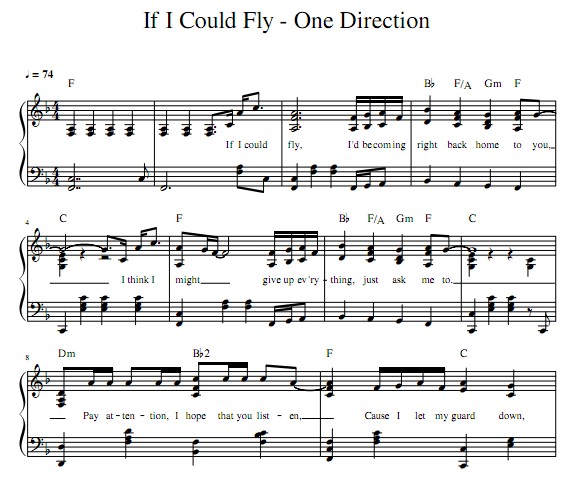 One Direction - If I Could Fly钢琴谱