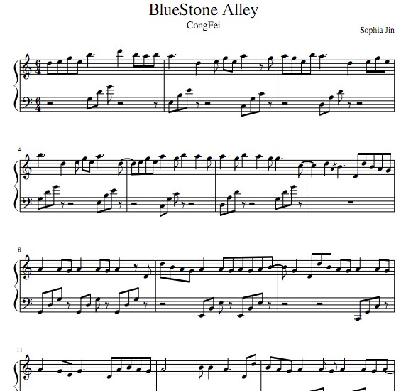 bluestone alley钢琴谱
