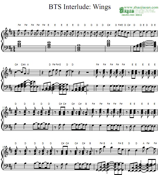 BTS - Interlude Wing钢琴谱
