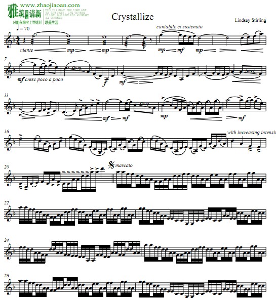 Lindsey Stirling - Crystallize小提琴谱