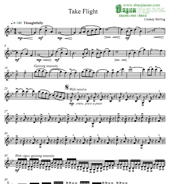 Lindsey Stirling - Take Flight小提琴谱