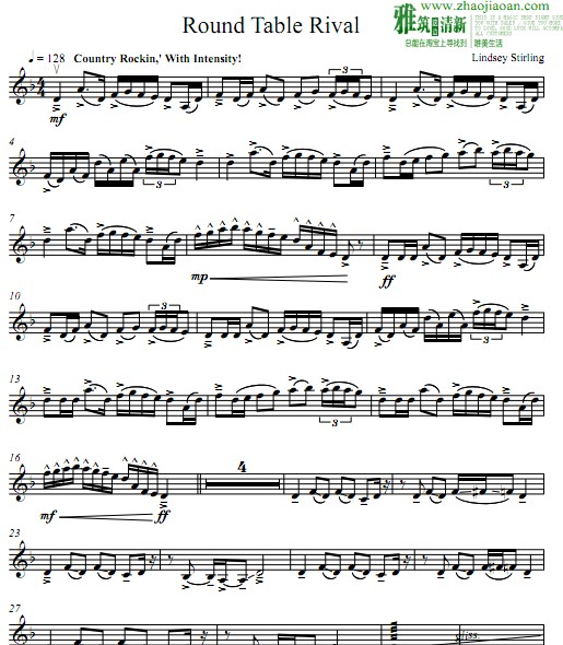Lindsey Stirling - Round Table Rival小提琴谱
