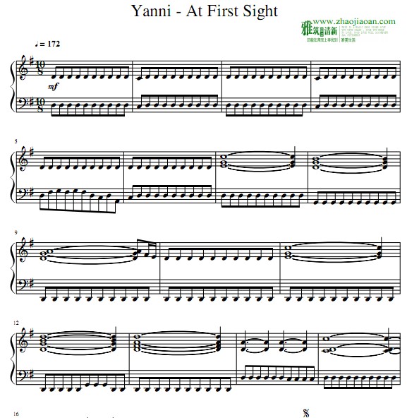Yanni - At First Sight钢琴谱