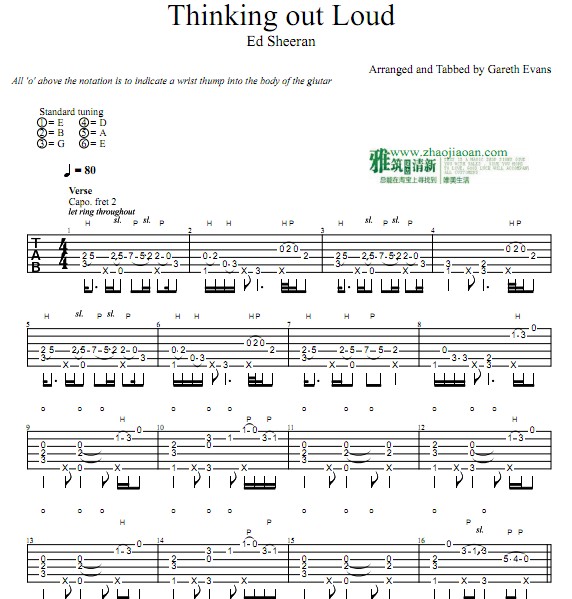 Gareth Evans - Thinking out Loud指弹吉他谱