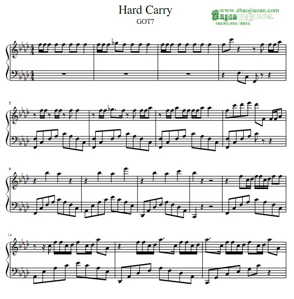 GOT7 - Hard Carry钢琴谱