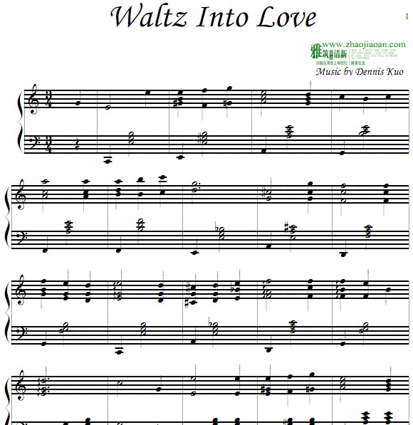 Dennis Kuo - Waltz Into Love钢琴谱
