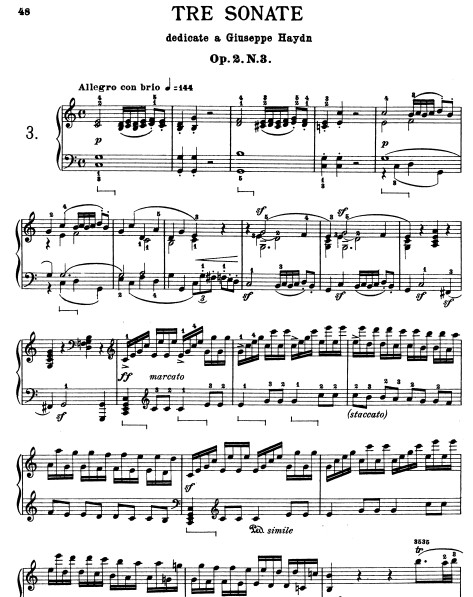 贝多芬奏鸣曲Op.2 No.3钢琴谱