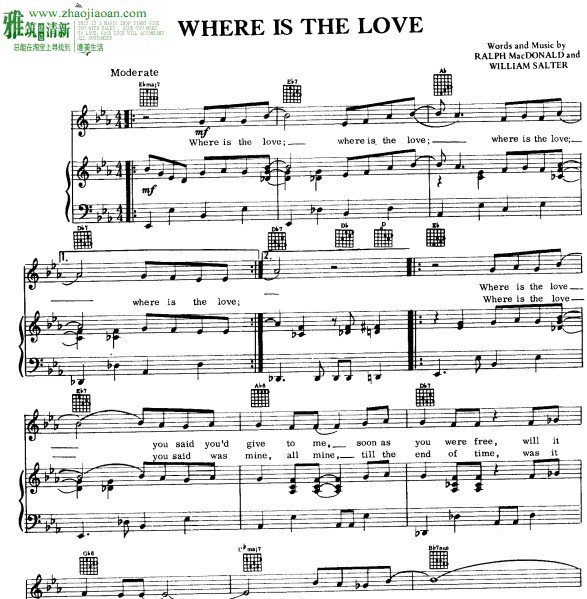  William Salter - Where Is The Love钢琴伴奏谱