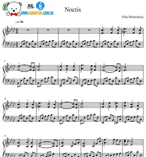 最终幻想15  - Noctis 钢琴谱