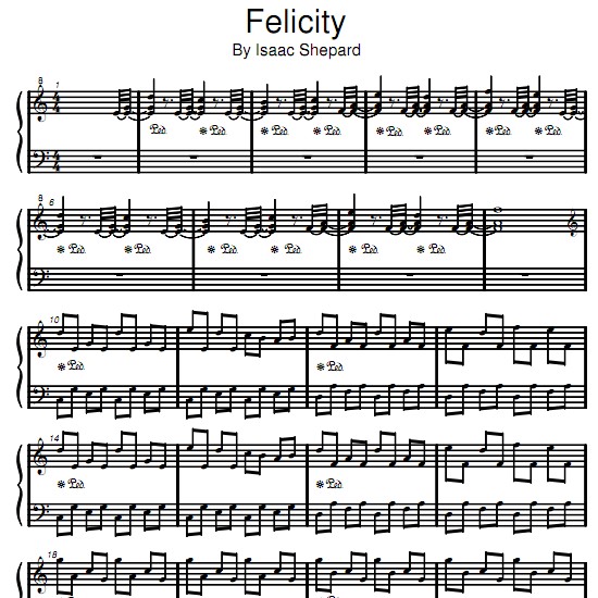 Isaac Shepard - Felicity钢琴谱