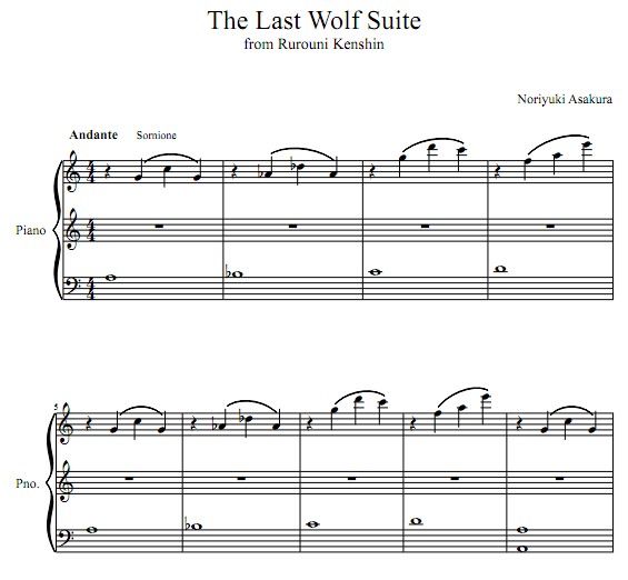 The Last Wolf Suite ~ Shishio Makoto no Kumikyoku 钢琴谱