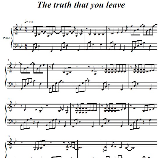 The Truth That You Leave钢琴谱