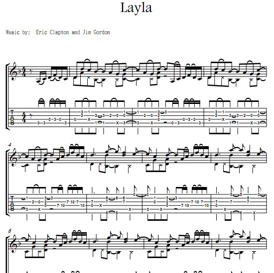 Eric Clapton - Layla吉他谱