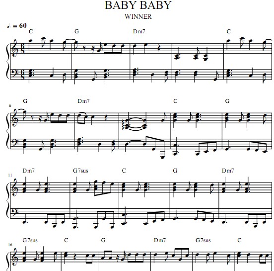 winnerbabybaby钢琴谱