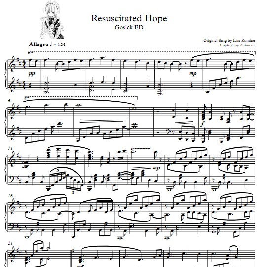 GOSICK -ゴシック-Resuscitated Hope钢琴谱