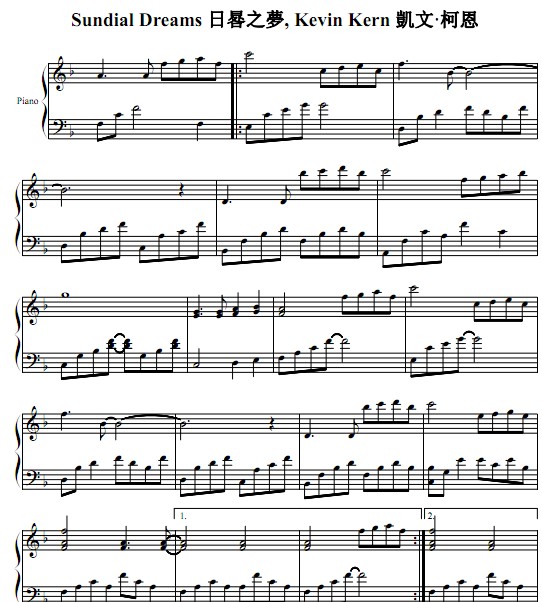 Kevin Kern - Sundial Dreams钢琴谱