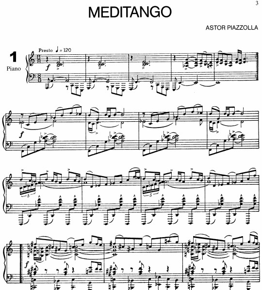 皮亚佐拉Piazzolla meditango钢琴谱