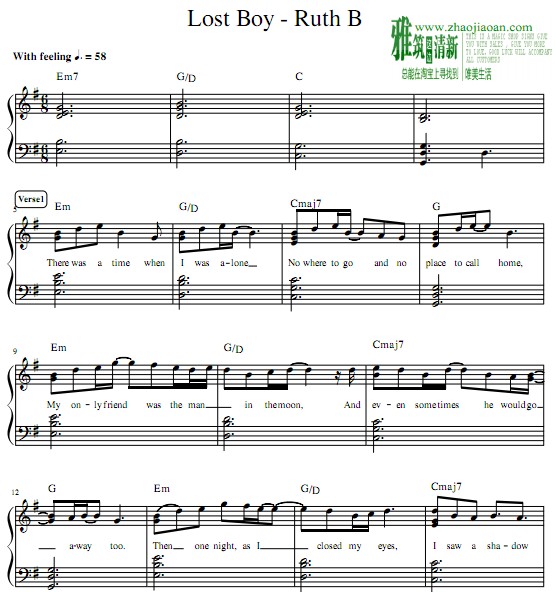 Lost Boy – Ruth B钢琴谱