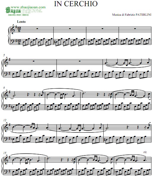 Fabrizio Paterlini - In cerchio钢琴谱