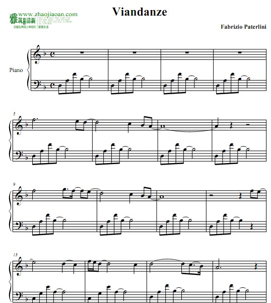 Fabrizio Paterlini — Viandanze钢琴谱