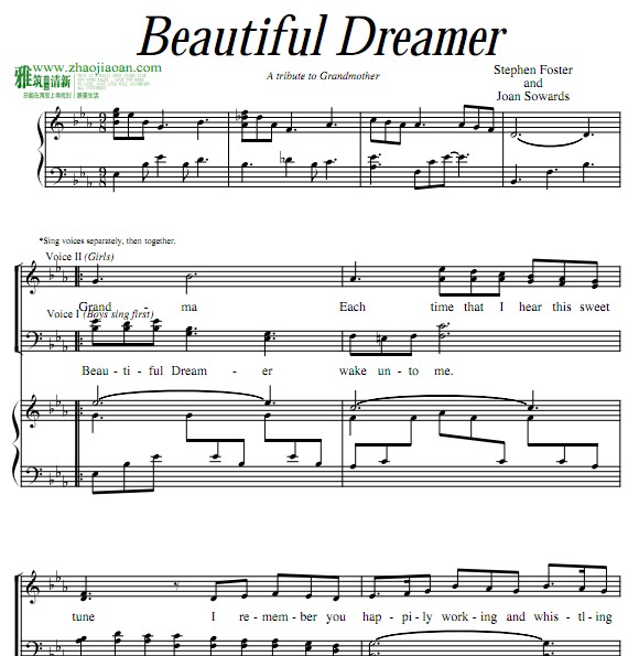 beautiful dreamer 合唱谱