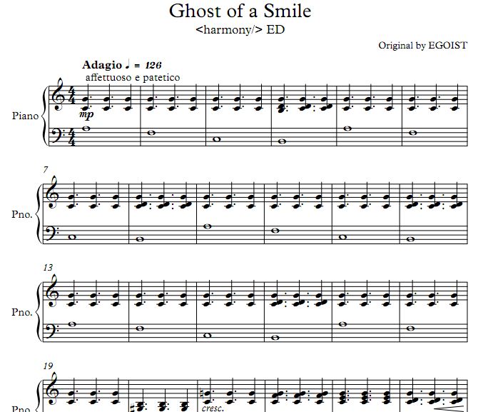 Ghost of a Smile钢琴谱