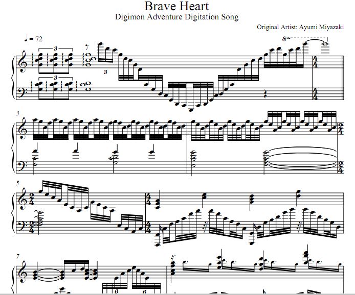 Brave Heart钢琴谱