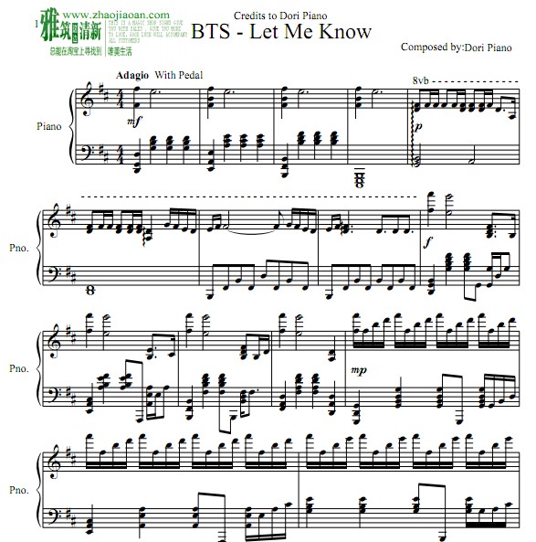 bts Let Me Know钢琴谱