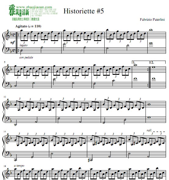 Fabrizio Paterlini — Historiette 5钢琴谱