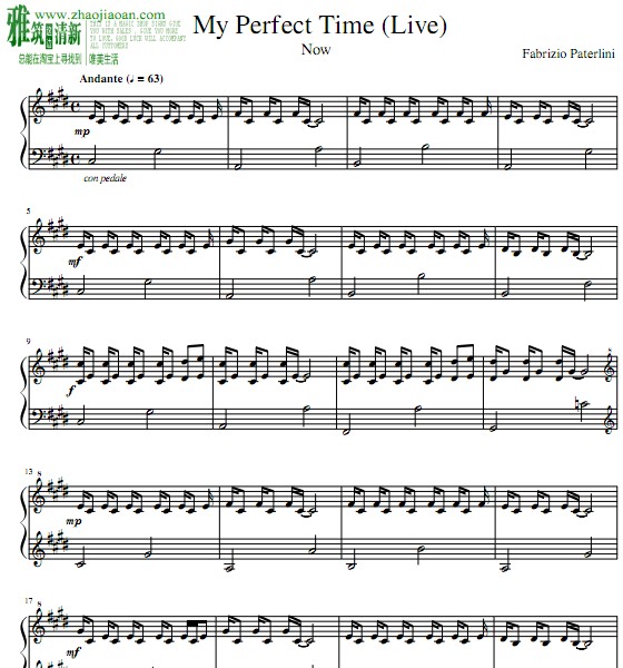 Fabrizio Paterlini — My Perfect Time Live钢琴谱