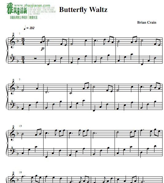 Brian Crain - Butterfly Waltz钢琴谱