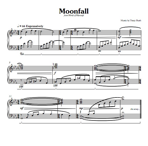 魔兽世界Moonfall钢琴谱
