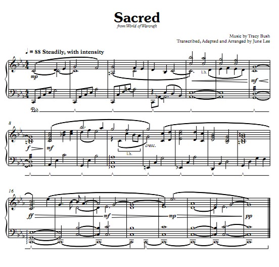 魔兽世界Sacred钢琴谱