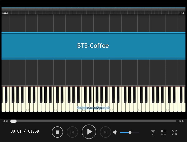 BTS - Coffee 钢琴弹奏教程视频