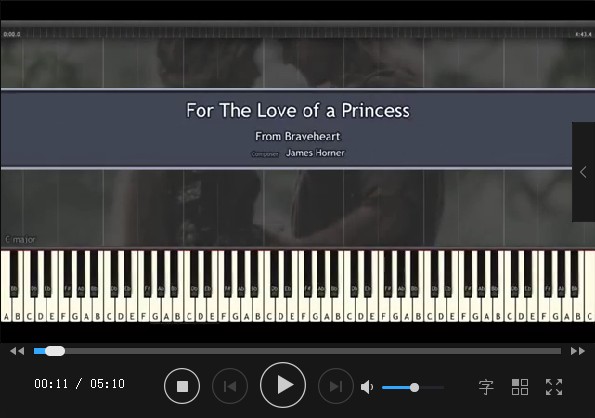勇敢的心For the Love of a Princess弹奏视频