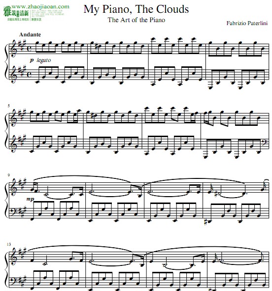 Fabrizio paterlini - My piano, the clouds钢琴谱