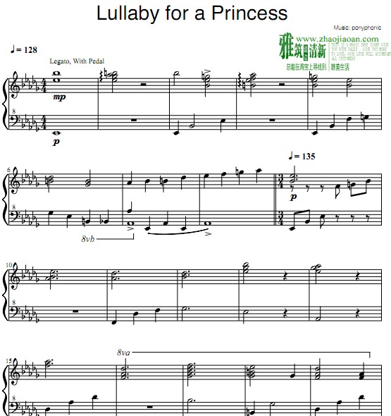 Lullaby For a Princess钢琴谱