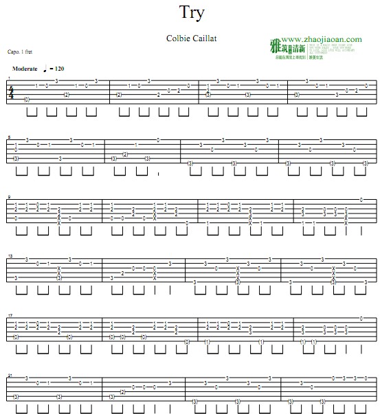 Colbie Caillat try吉他谱