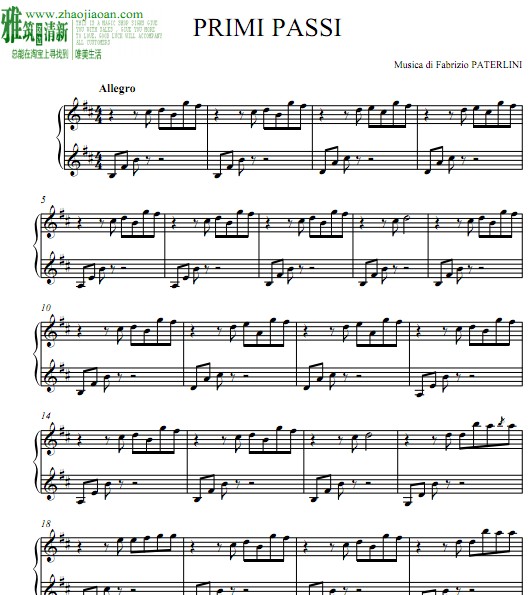 Fabrizio paterlini - Primi passi钢琴谱