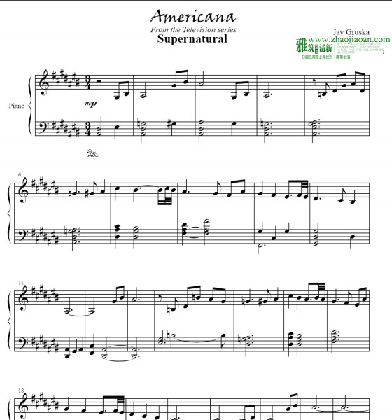 Jay Gruska - Americana钢琴谱
