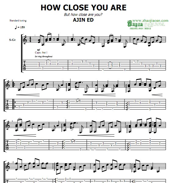 亚人How Close You Are吉他谱