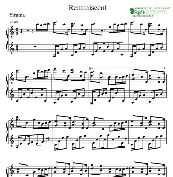 Yiruma  - Reminiscent 钢琴谱