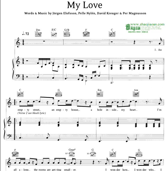 Westlife - My Love钢琴谱