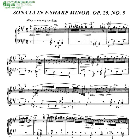 克莱门蒂钢琴奏鸣曲Op.25 No.5钢琴谱