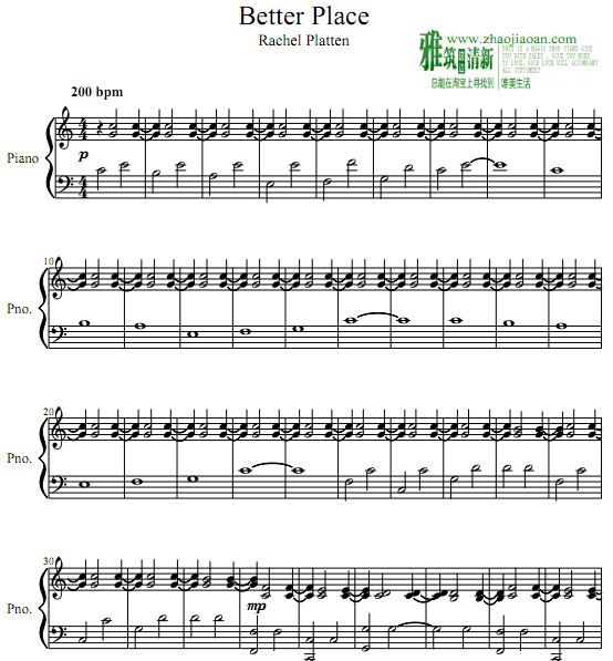 Rachel Platten – Better Place钢琴谱