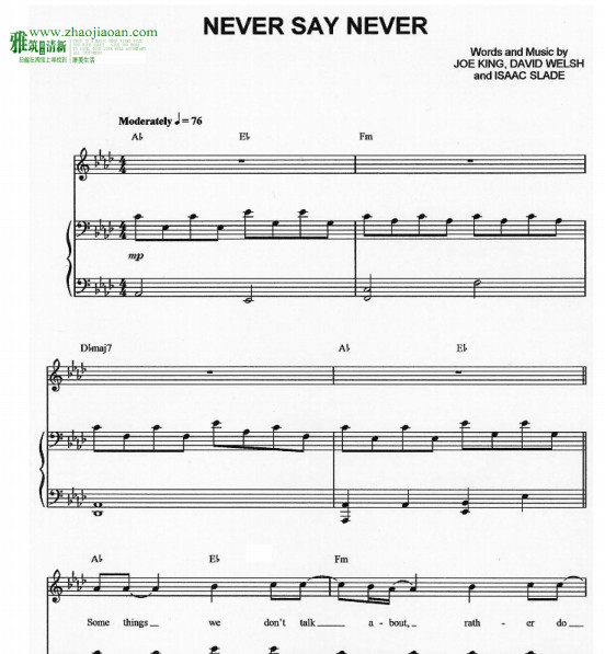 The Fray - never say never钢琴谱