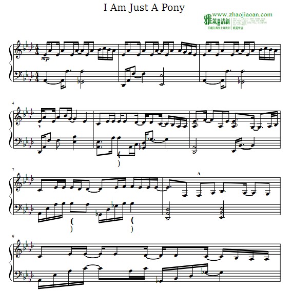 I am just the pony钢琴谱