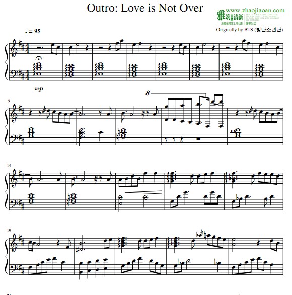 BTS - Love Is Not Over钢琴谱