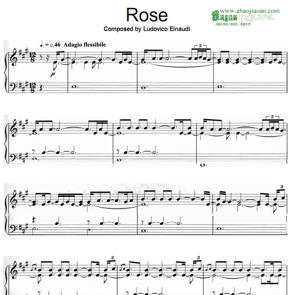 Ludovico Einaudi - rose钢琴谱