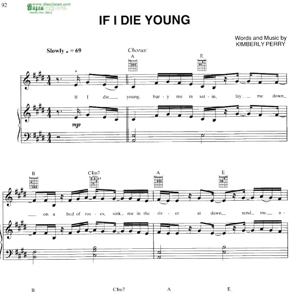 The Band Perry — If I Die Young钢琴谱